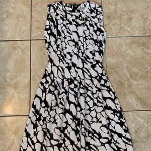 Black and White Mid-length Dress